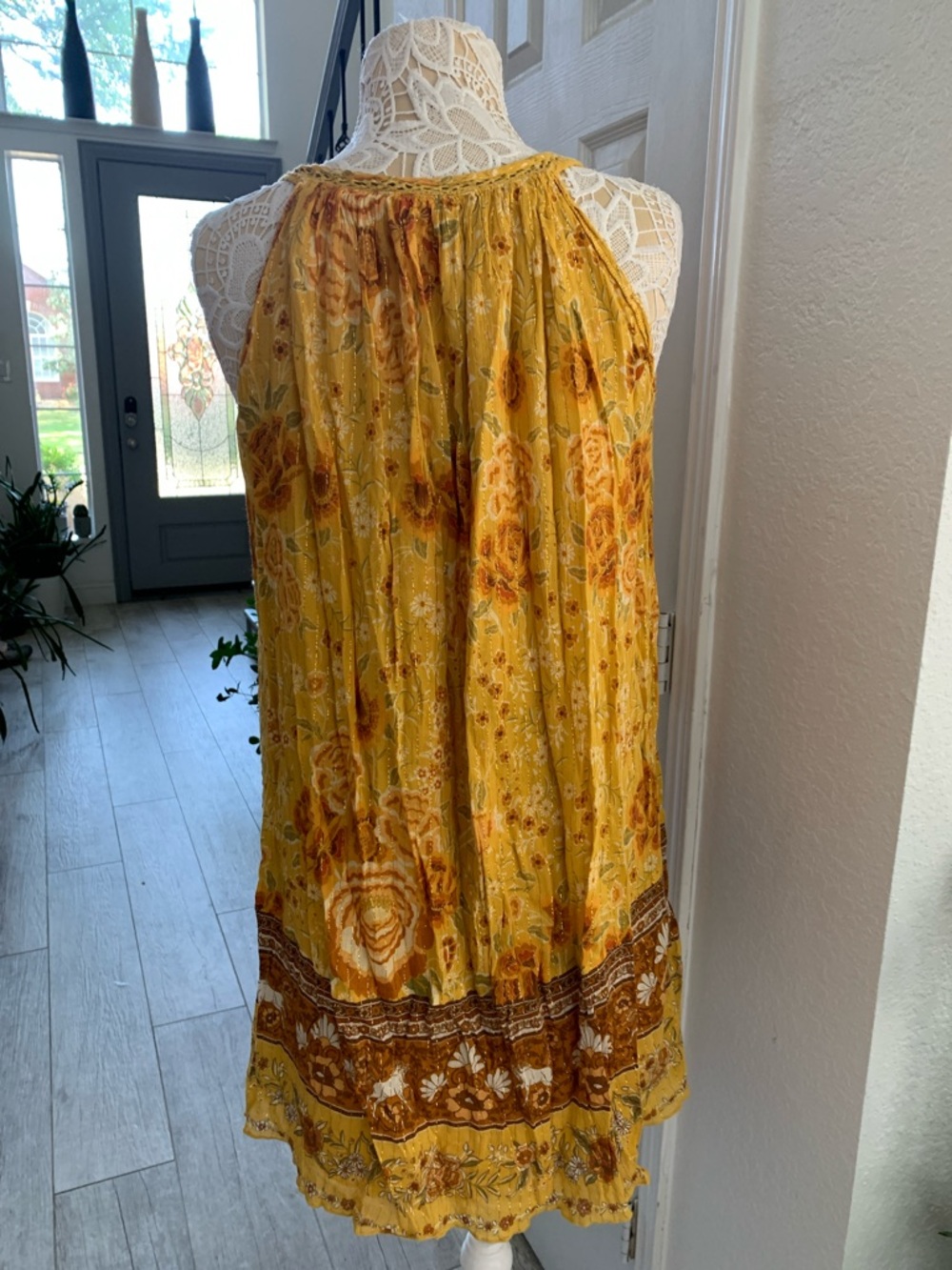 Spell & The Gypsy Sunflower Floral Boho Dress Size Small Altered - Picture 3 of 9